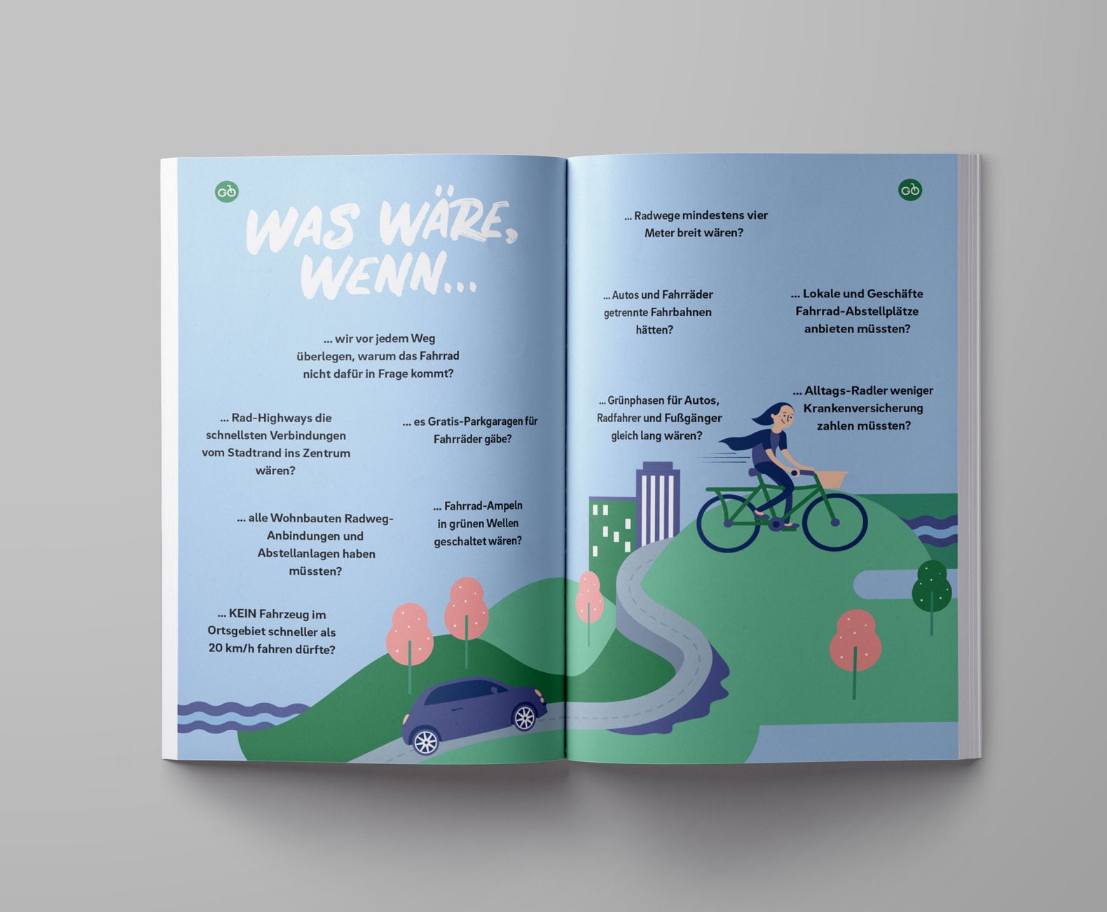 Radmobilität Steiermark Editorial Design Illustration